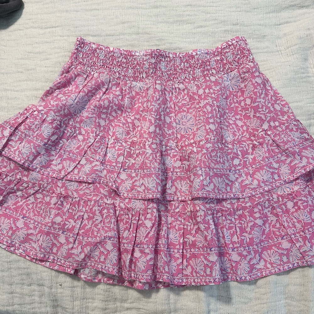 Vineyard Vines Pink and White Floral Skater Skirt